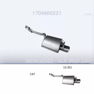   EDEX 13.351 - Kipufogó hátsó dob MERCEDES SLK 200 2.0, 2.3 (1996-2000)