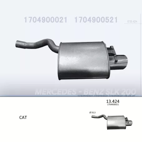 EDEX 13.424 - Kipufogó hátsó dob MERCEDES SLK 200 2.0 (1996-2000)