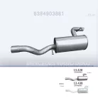 EDEX 13.428 - Kipufogó hátsó dob MERCEDES VIANO - W639 110, 113, 116, 120, 122, 2.2, 3.0, 3.2, 3.5, 3.7 (2003-)