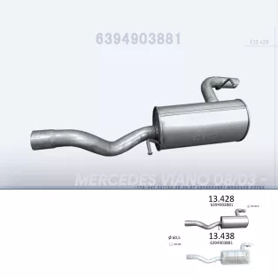   EDEX 13.428 - Kipufogó hátsó dob MERCEDES VIANO - W639 110, 113, 116, 120, 122, 2.2, 3.0, 3.2, 3.5, 3.7 (2003-)