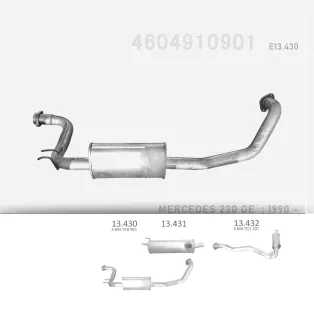   EDEX 13.430 - Kipufogó közép dob MERCEDES GE 230 2.3 (1990-)