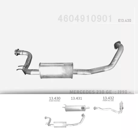 EDEX 13.430 - Kipufogó közép dob MERCEDES GE 230 2.3 (1990-)