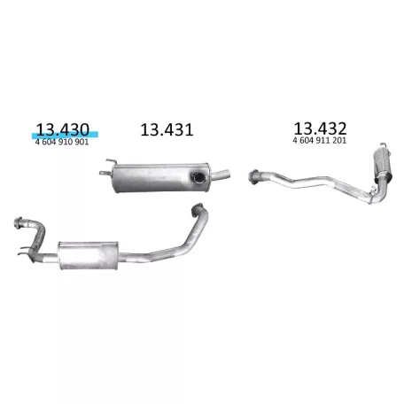 EDEX 13.430 - Kipufogó közép dob MERCEDES GE 230 2.3 (1990-)