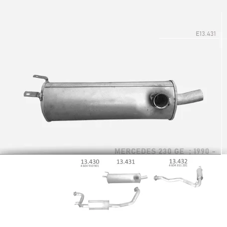 EDEX 13.431 - Kipufogó közép dob MERCEDES GE 230 2.3 (1990-1998)