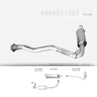  EDEX 13.432 - Kipufogó hátsó dob MERCEDES GE 230 2.3 (1990-1995)