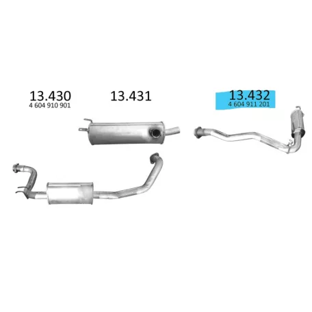 EDEX 13.432 - Kipufogó hátsó dob MERCEDES GE 230 2.3 (1990-1995)