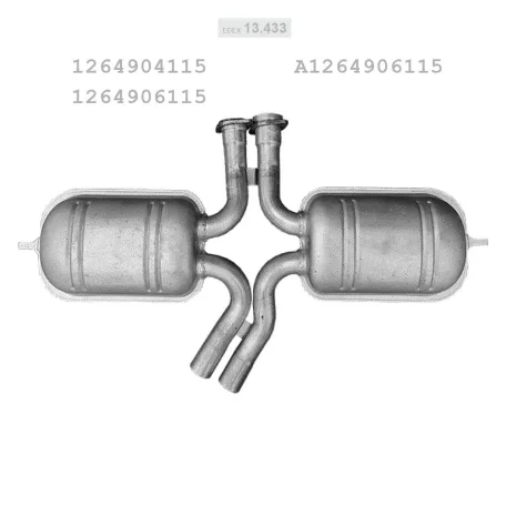 EDEX 13.433 - Kipufogó közép dob MERCEDES S-KLASSE 4.2, 5.0, 5.6 (1985-1991)