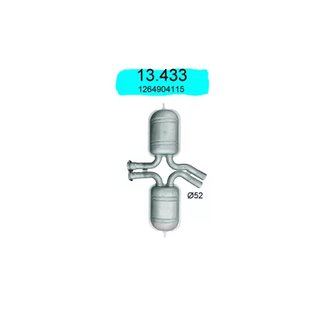 EDEX 13.433 - Kipufogó közép dob MERCEDES S-KLASSE 4.2, 5.0, 5.6 (1985-1991)