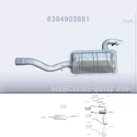 EDEX 13.438 - Kipufogó hátsó dob MERCEDES W639 (2003-2015)