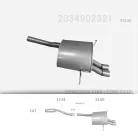 EDEX 13.60 - Kipufogó hátsó dob MERCEDES C180 - T203 2.0 (2000-2002)