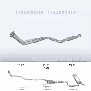   EDEX 13.72 - Kipufogó gyűjtő cső MERCEDES 200 - T124 2.0 (1985-1992)