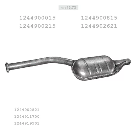 EDEX 13.73 - Kipufogó közép dob MERCEDES 200 - W124 2.0, 2.0 D, 2.3, 2.5 D (1993-1995)