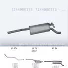 EDEX 13.74 - Kipufogó hátsó dob MERCEDES 230 - C124 2.3 (1985-1992)