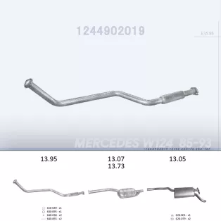   EDEX 13.95 - Kipufogó gyűjtő cső MERCEDES 250 - T124 2.5 D (1985-1993)