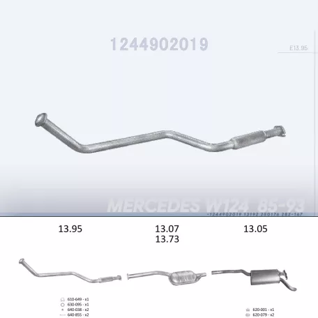 EDEX 13.95 - Kipufogó gyűjtő cső MERCEDES 250 - T124 2.5 D (1985-1993)