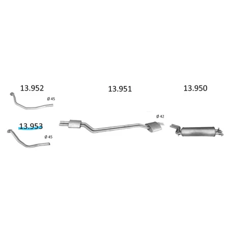 EDEX 13.953 - Mercedes 250/280 W123 első kipufogó cső