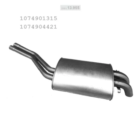 EDEX 13.955 - Kipufogó hátsó dob MERCEDES SL 280 2,7, 3,5, 4,5 (1972-1986)