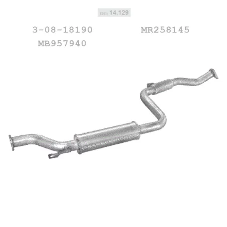EDEX 14.129 - Kipufogó közép dob MITSUBISHI CARISMA 1.6, 1.9 D (1996-2001)