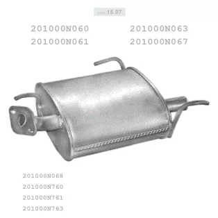   EDEX 15.07 - Kipufogó hátsó dob NISSAN ALMERA 2.0 D (1995-1997)