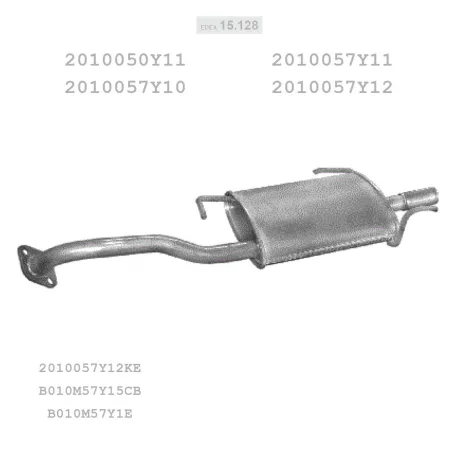 EDEX 15.128 - Kipufogó hátsó dob NISSAN SUNNY 1.4, 1.6 (1992-1996)