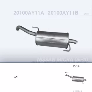   EDEX 15.14 - Kipufogó hátsó dob NISSAN MICRA 1.5 D (2005-2010)