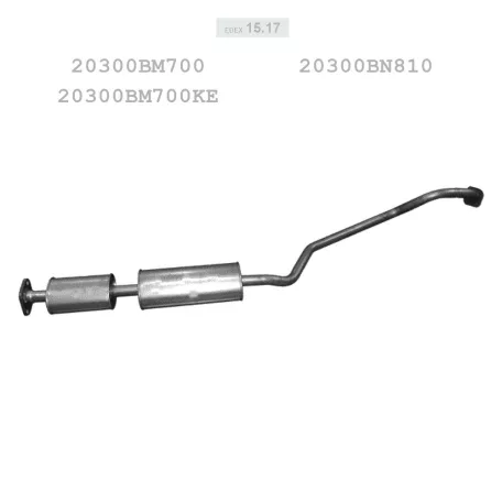 EDEX 15.17 - Kipufogó közép dob NISSAN ALMERA 1.8 (2000-2006)