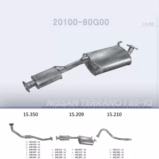   EDEX 15.209 - Kipufogó közép dob NISSAN TERRANO 2.7 D (1988-1993)