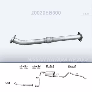   EDEX 15.211 - Kipufogó kipufogó cső NISSAN NAVARA 2.5 D (2005-)