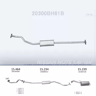   EDEX 15.234 - Kipufogó közép dob NISSAN NOTE 1.4 (2006-2013)