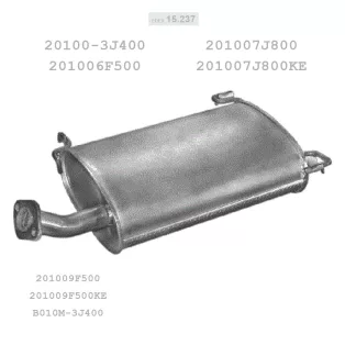   EDEX 15.237 - Kipufogó hátsó dob NISSAN PRIMERA 1.6, 1.8, 2.0 D (1996-2002)