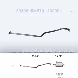   EDEX 15.246 - Kipufogó kipufogó cső NISSAN ALMERA TINO 2.2 D (2000-2007)