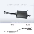 EDEX 15.247 - Kipufogó hátsó dob NISSAN PRIMERA 1.8 (2002-2008)