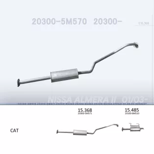   EDEX 15.368 - Kipufogó közép dob NISSAN ALMERA 1.5 D, 2.2 D (2000-2006)