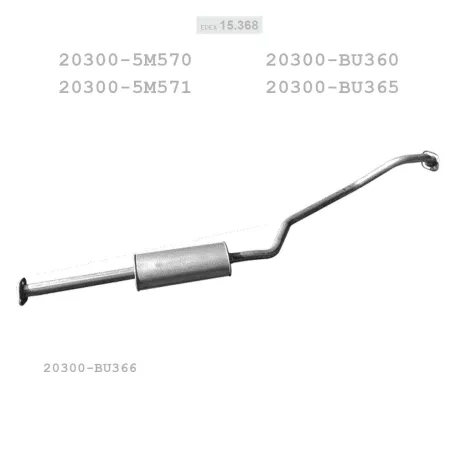 EDEX 15.368 - Kipufogó közép dob NISSAN ALMERA 1.5 D, 2.2 D (2000-2006)