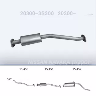   EDEX 15.451 - Kipufogó közép dob NISSAN NAVARA 2.5 D (2001-)