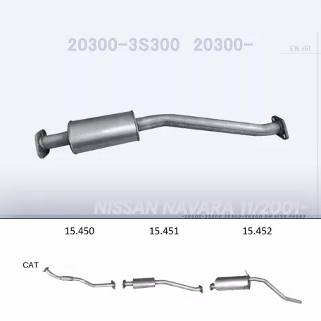 EDEX 15.451 - Kipufogó közép dob NISSAN NAVARA 2.5 D (2001-)