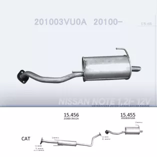   EDEX 15.455 - Kipufogó hátsó dob NISSAN NOTE 1.2 (2012-2017)