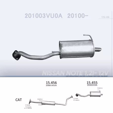 EDEX 15.455 - Kipufogó hátsó dob NISSAN NOTE 1.2 (2012-2017)