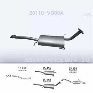   EDEX 15.458 - Kipufogó közép dob NISSAN PATROL 3.0 D (1999-2011)
