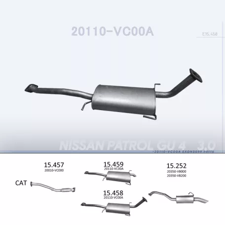 EDEX 15.458 - Kipufogó közép dob NISSAN PATROL 3.0 D (1999-2011)