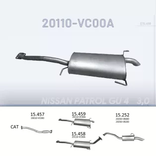   EDEX 15.459 - Kipufogó közép dob NISSAN PATROL 3.0 D (1999-2011)