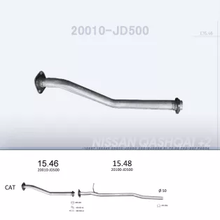 Edex 15.46 – Nissan Qashqai I első kipufogó cső