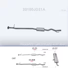 EDEX 15.468 - Kipufogó közép dob NISSAN QASHQAI 2.0 (2006-2011)