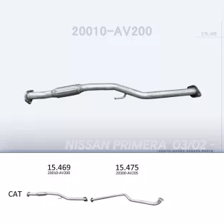   EDEX 15.469 - Kipufogó kipufogó cső NISSAN PRIMERA 2.2 D (2002-2007)