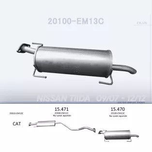   EDEX 15.470 - Kipufogó hátsó dob NISSAN TIIDA 1.6 (2007-2012)