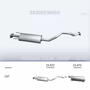   EDEX 15.471 - Kipufogó közép dob NISSAN TIIDA 1.6 (2007-2012)