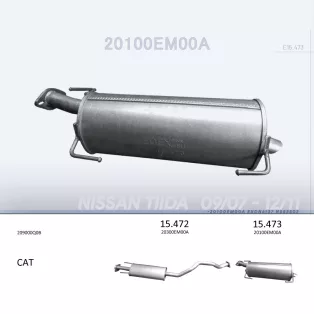   EDEX 15.473 - Kipufogó hátsó dob NISSAN TIIDA 1.5 D (2007-2011)