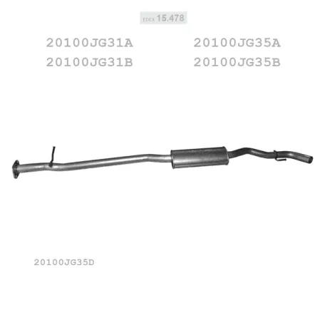 EDEX 15.478 - Kipufogó közép dob NISSAN X-TRAIL 2.5 (2007-2009)