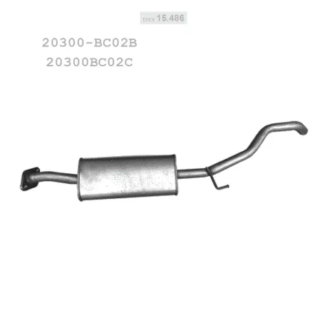 EDEX 15.486 - Kipufogó közép dob NISSAN MICRA 1.2, 1.4 (2005-2010)