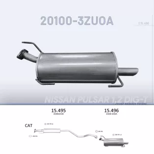  EDEX 15.491 - Kipufogó hátsó dob NISSAN PRIMERA 2.0 (2002-2007)